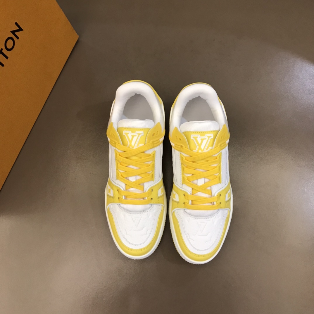 LV/路易威登 2022情侣款头层牛皮材质Trainer运动鞋