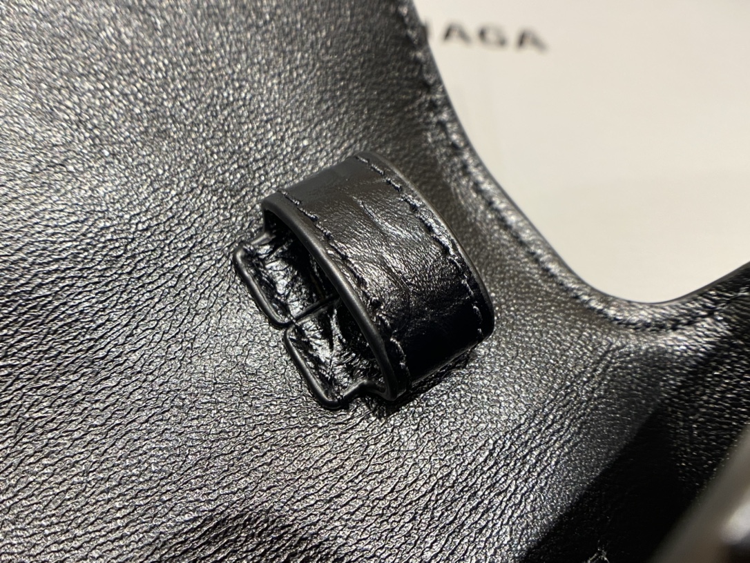 Balenciaga Downtown 25CM BAG 671355黑色鳄鱼纹/黑扣
