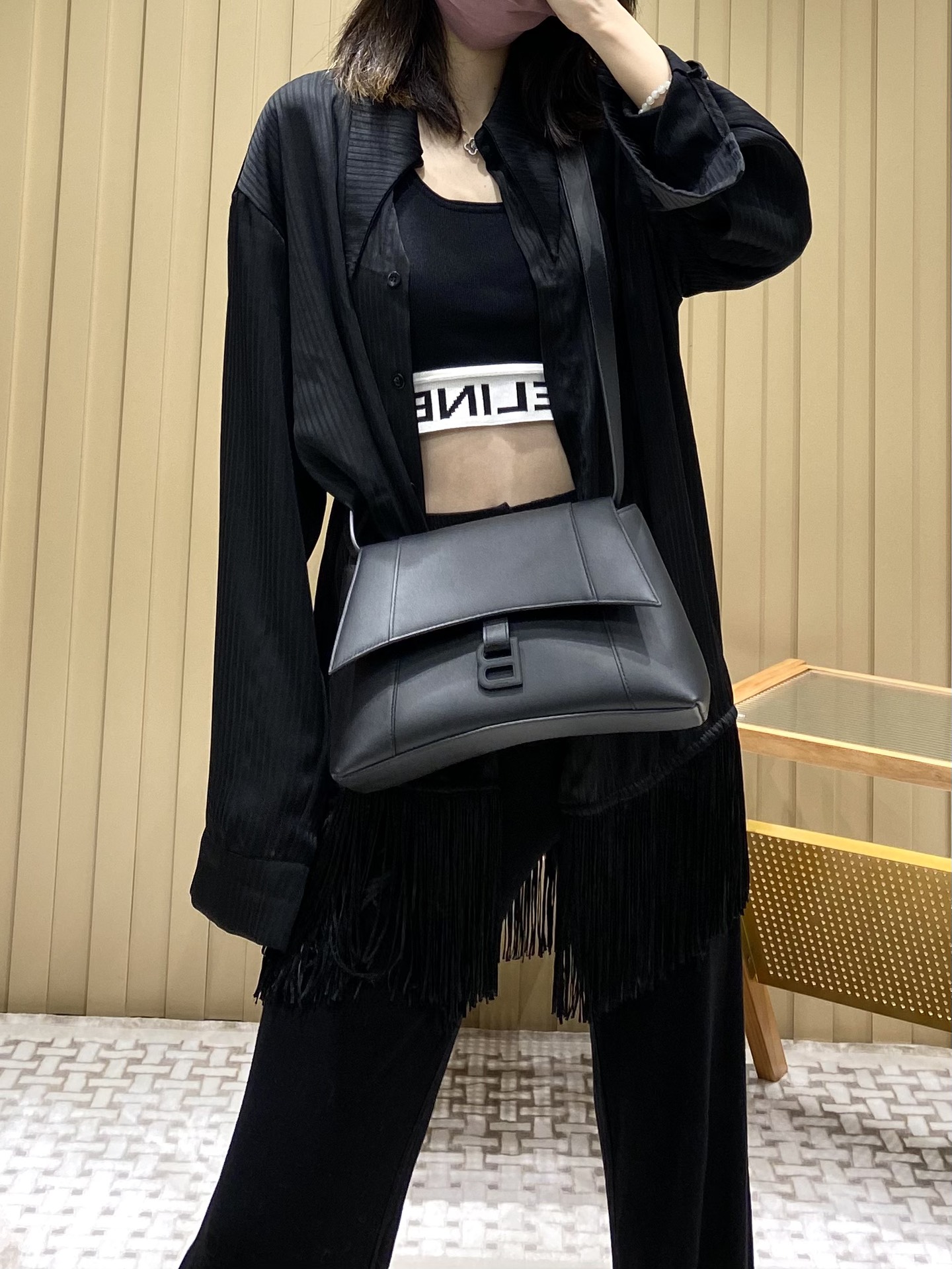 Balenciaga Downtown 29CM BAG 671353黑色/黑扣