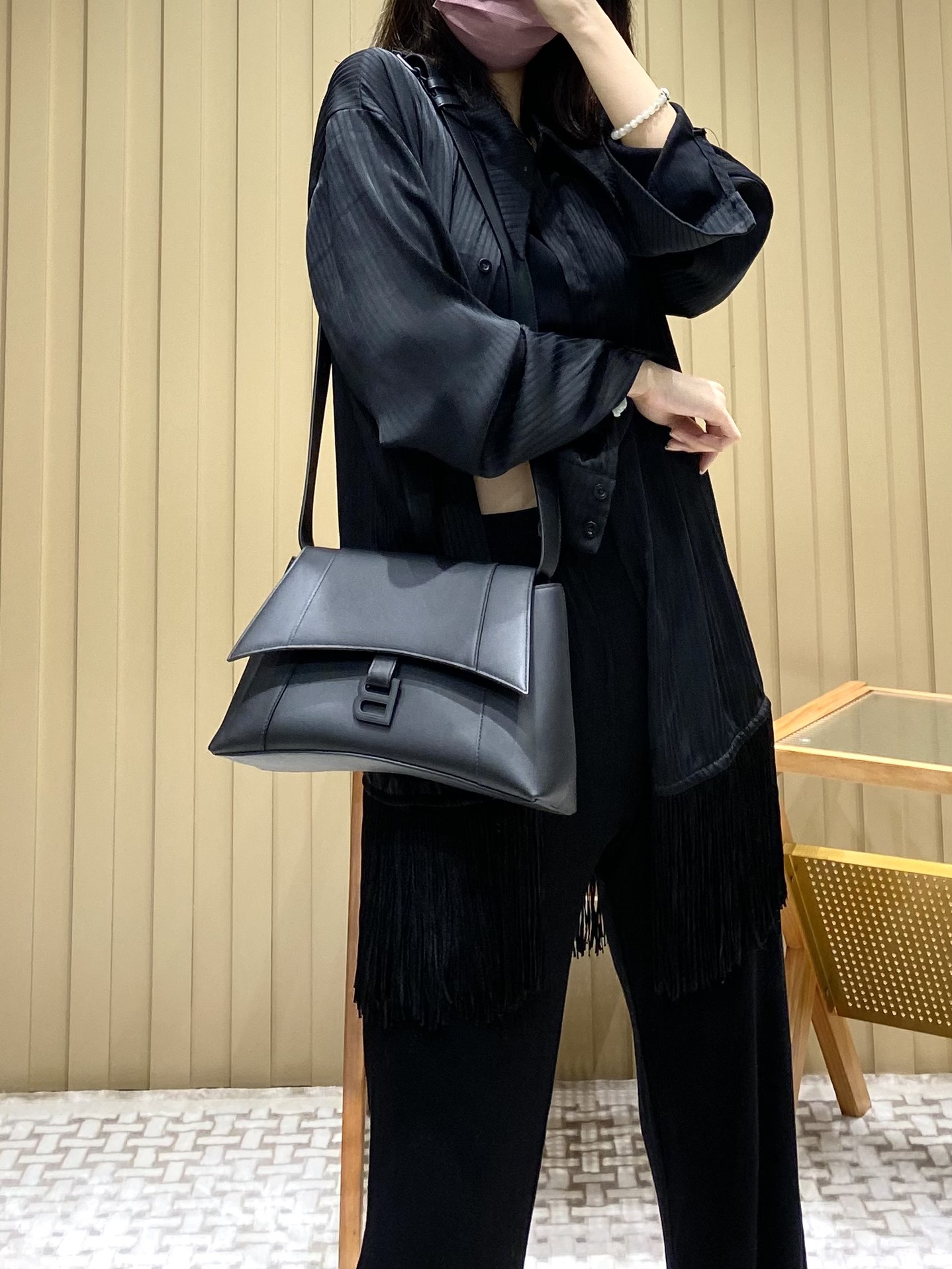 Balenciaga Downtown 29CM BAG 671353黑色/黑扣
