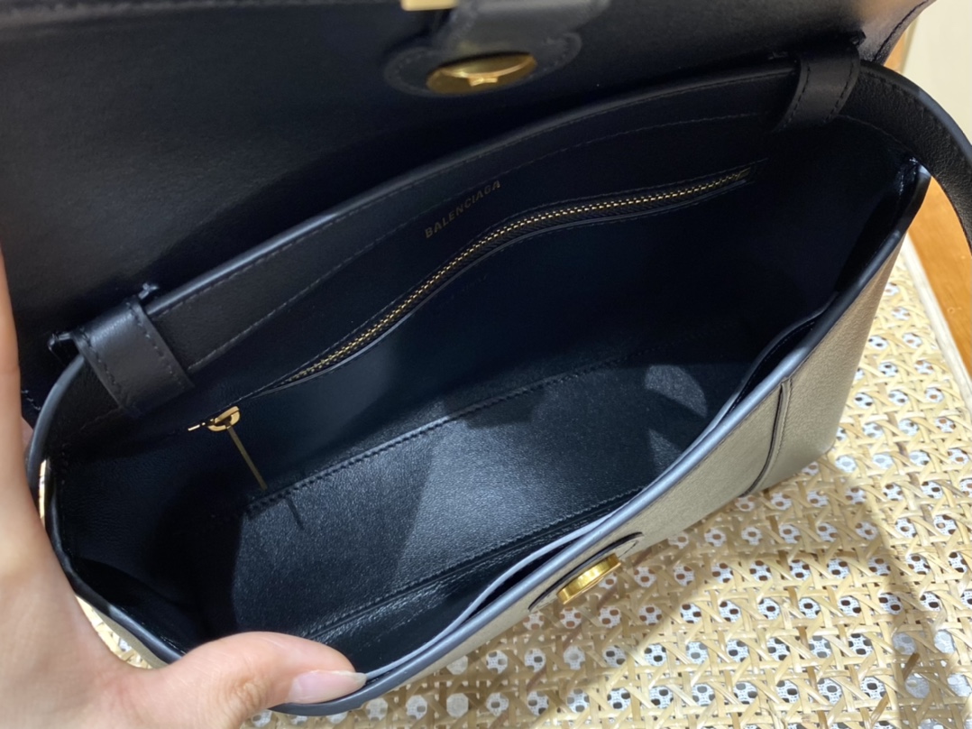 Balenciaga Downtown 25CM BAG 671355黑色/金扣