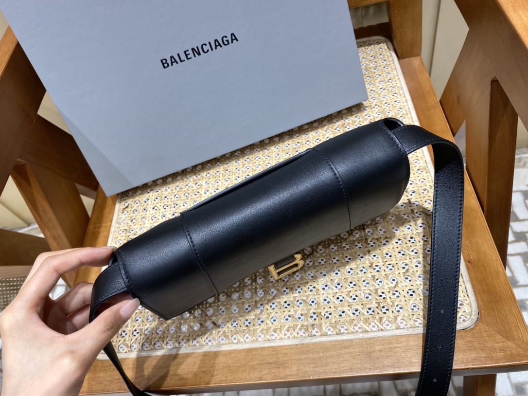 Balenciaga Downtown 25CM BAG 671355黑色/金扣