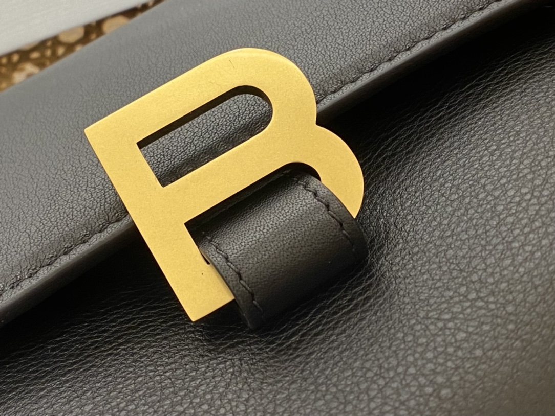 Balenciaga Downtown 25CM BAG 671355黑色/金扣