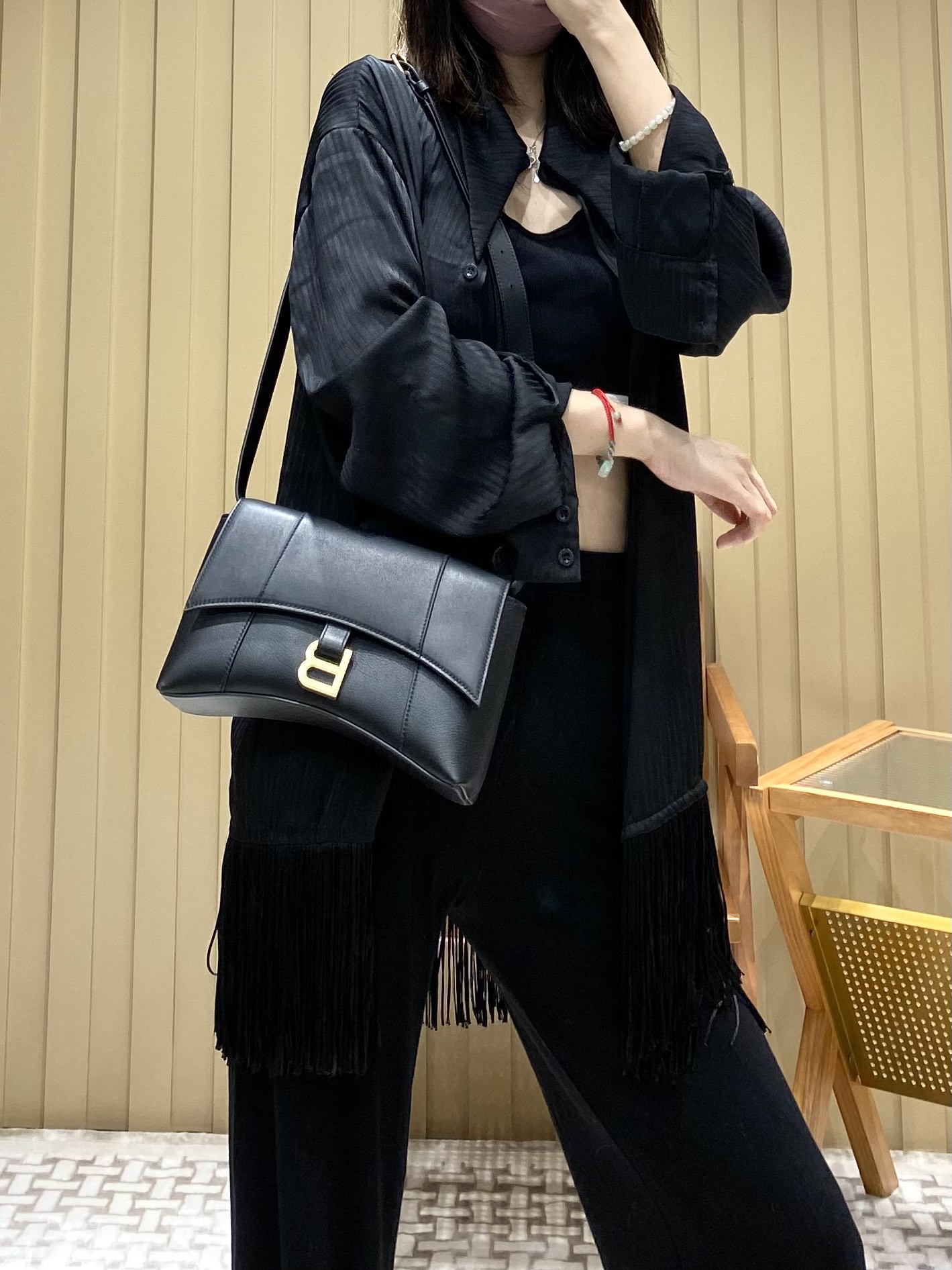 Balenciaga Downtown 25CM BAG 671355黑色/金扣