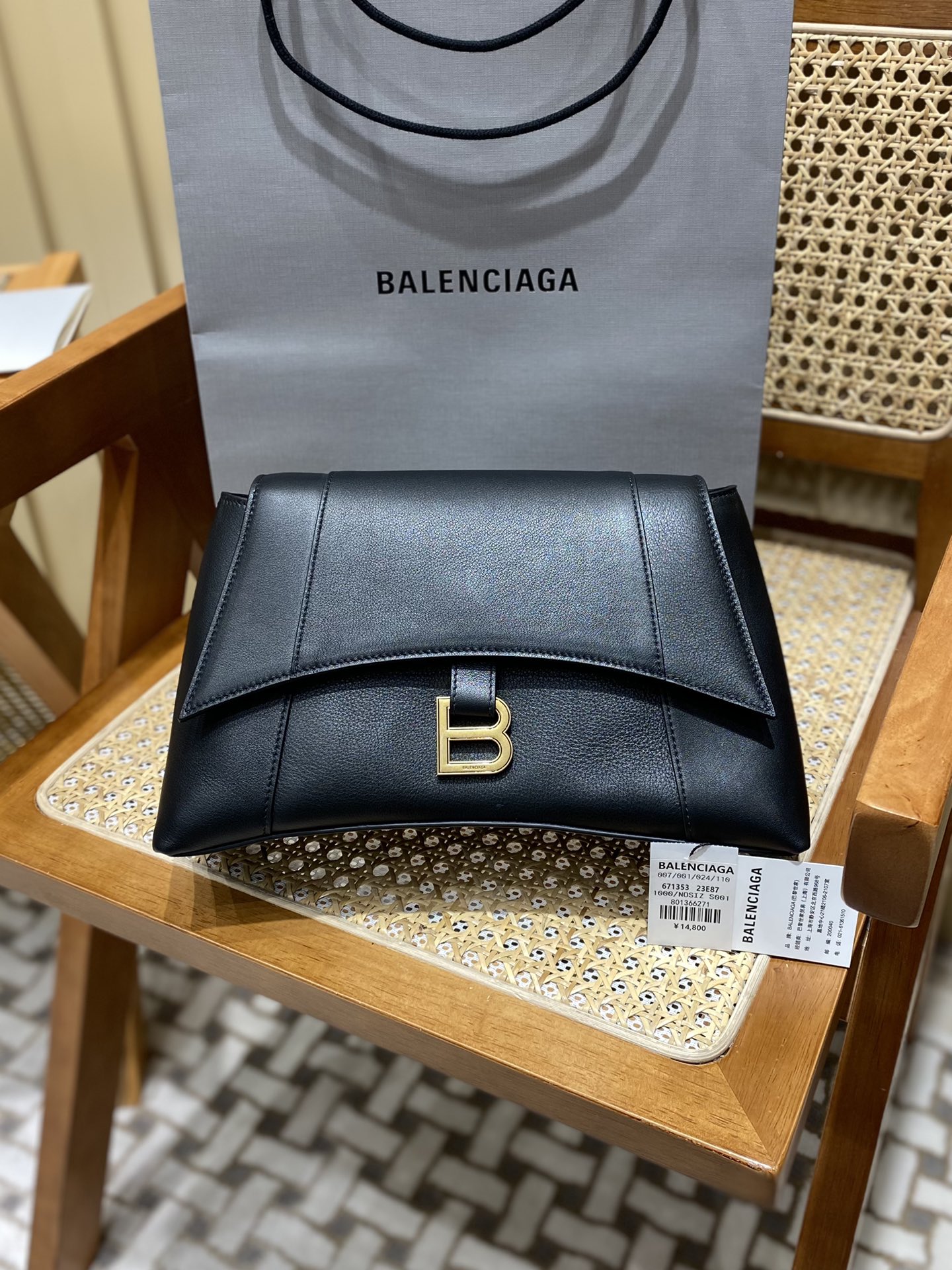 Balenciaga Downtown 29CM BAG 671353黑色/金扣