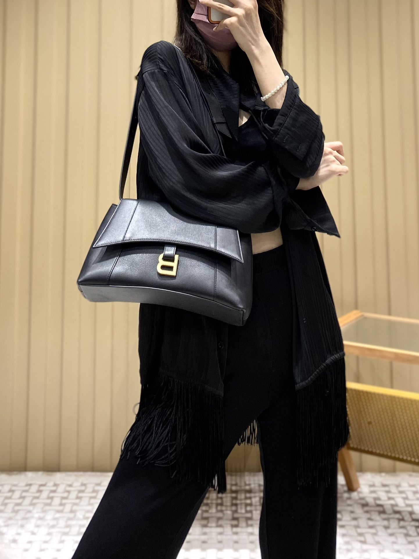 Balenciaga Downtown 29CM BAG 671353黑色/金扣