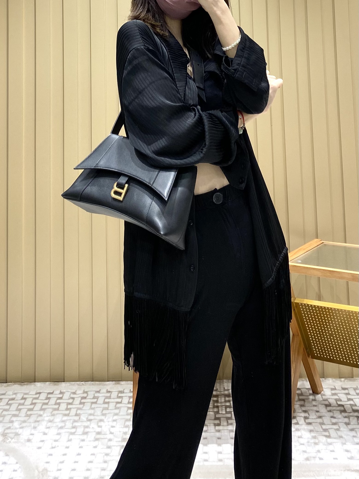 Balenciaga Downtown 29CM BAG 671353黑色/金扣