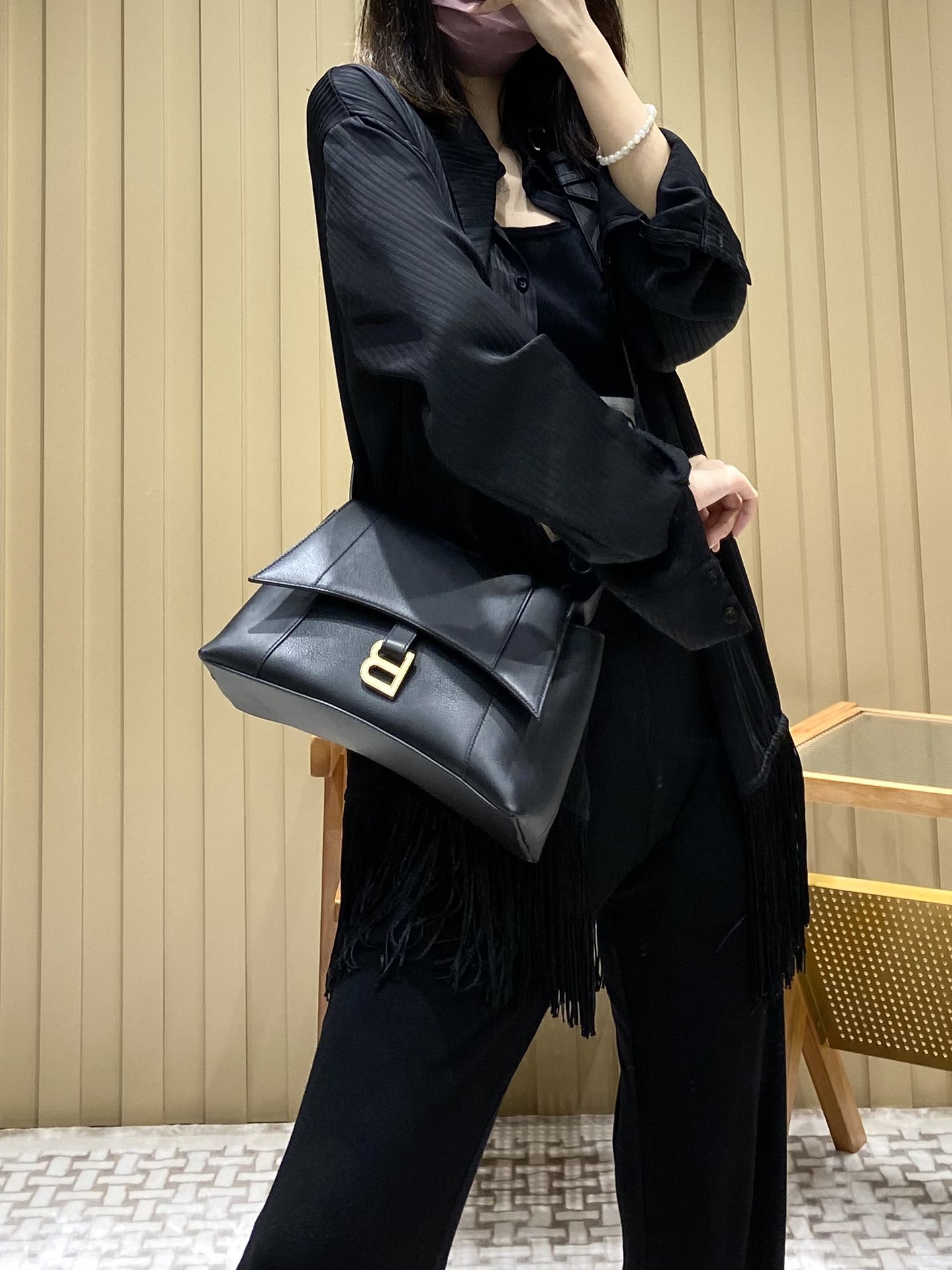 Balenciaga Downtown 29CM BAG 671353黑色/金扣