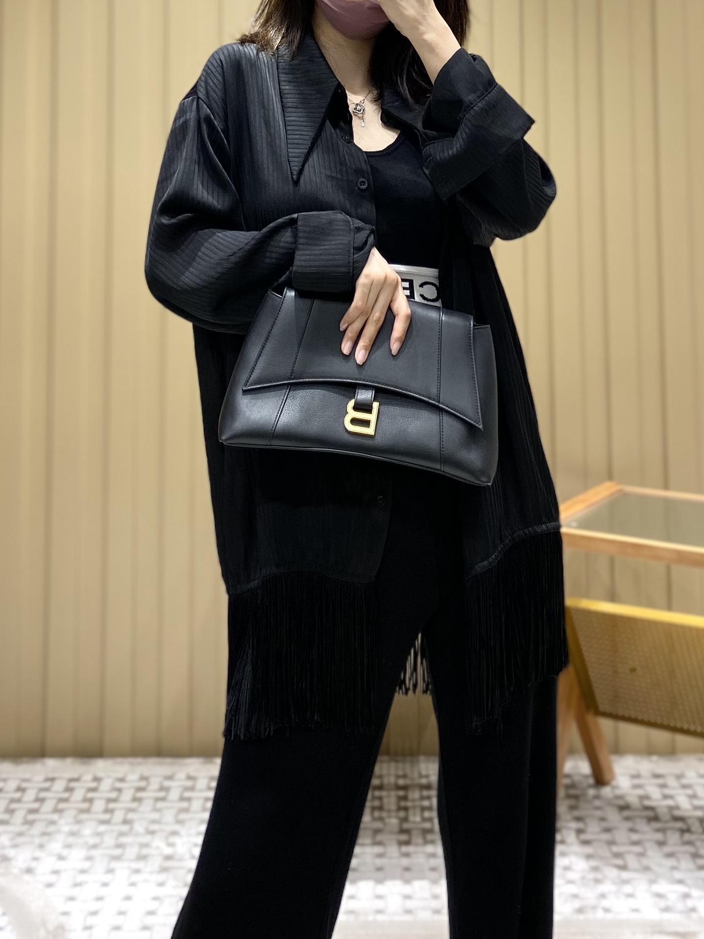 Balenciaga Downtown 29CM BAG 671353黑色/金扣