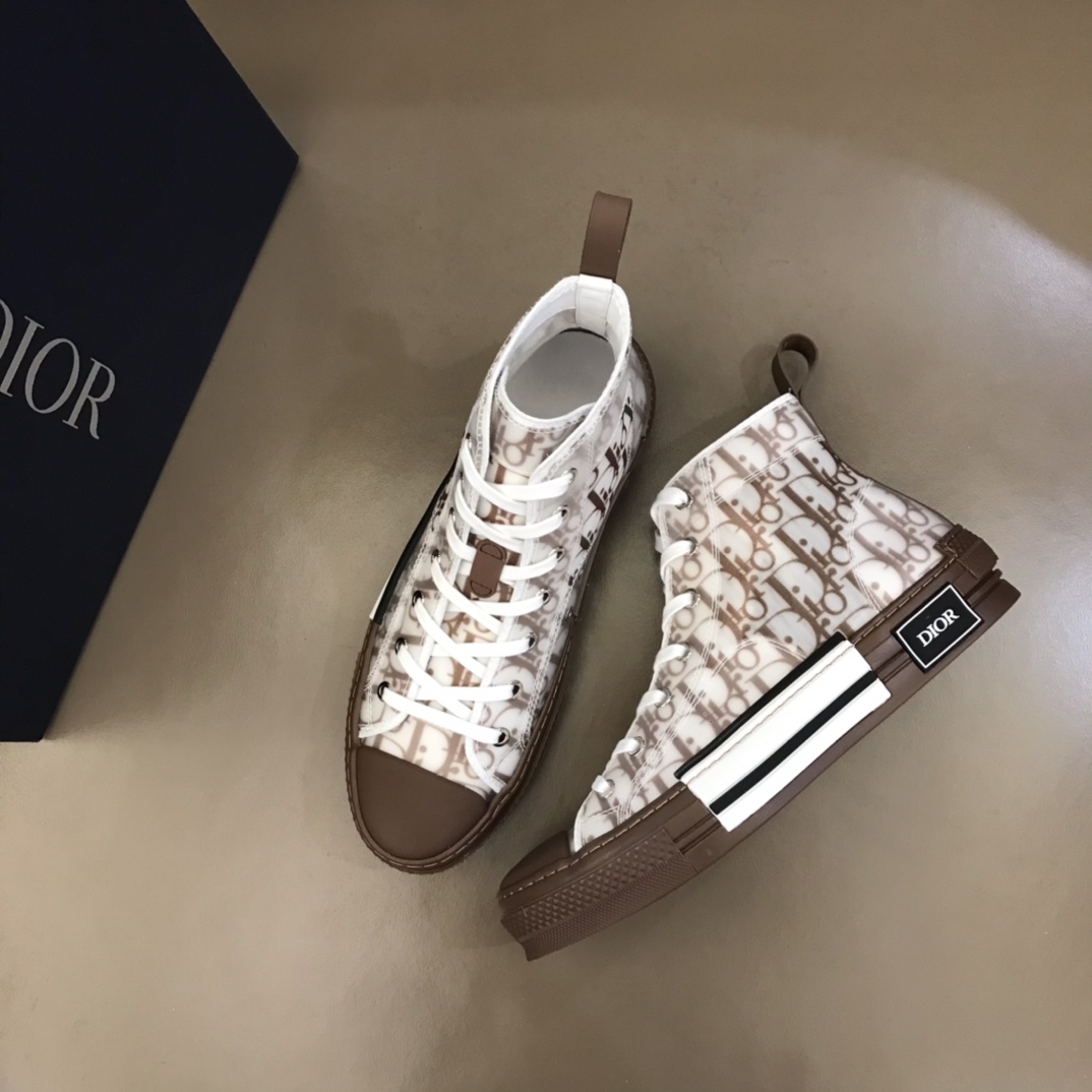 DIOR迪奥   Kwas 2022ss系列👫情侣款Oblique 图案 B23 高帮运动鞋