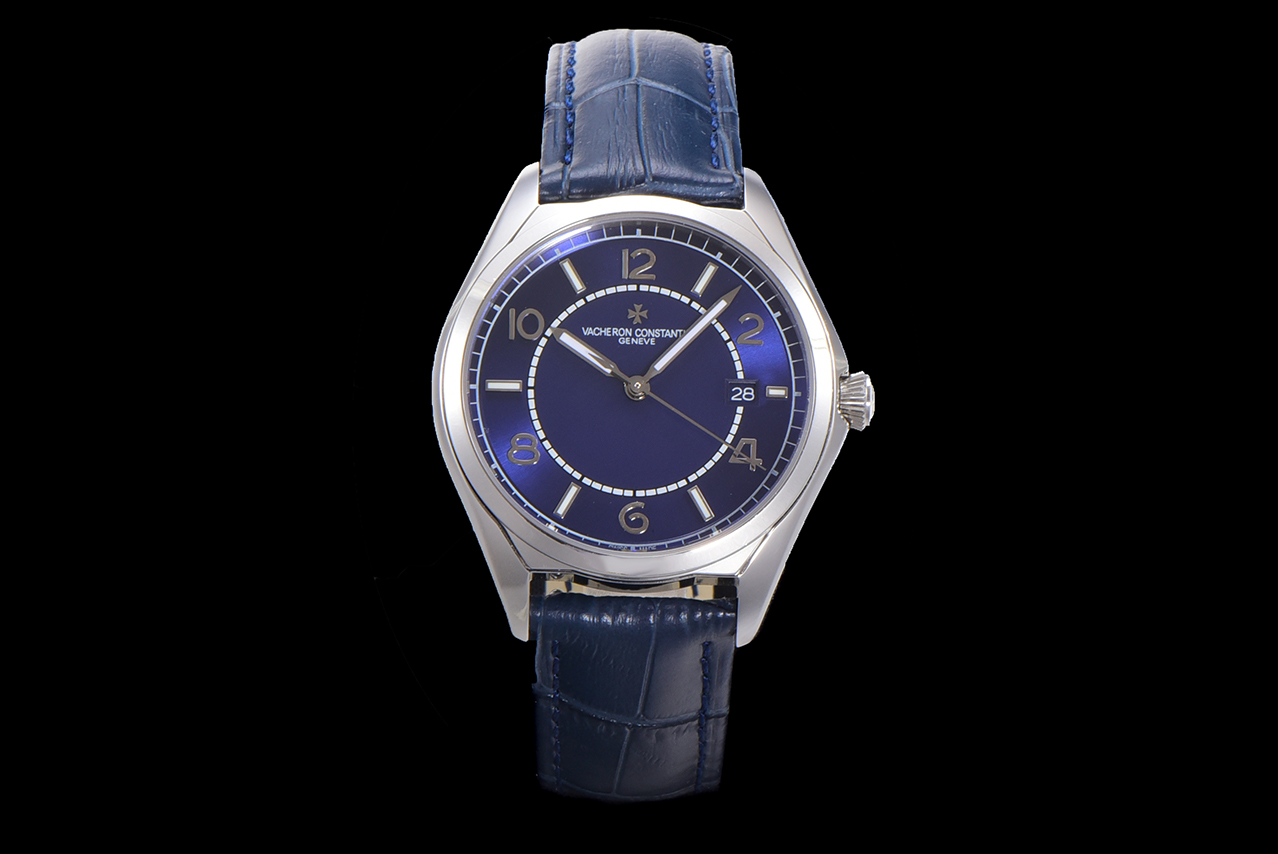 Vacheron Constantin Relógio Azul Branco Costura Couro de vaca Fetal Calças moletom