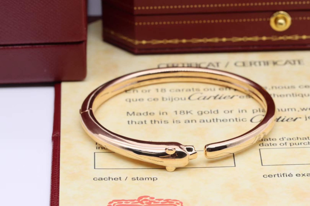 Cartier Cartier 高级珠宝系列 玫瑰金光面 豹子手镯