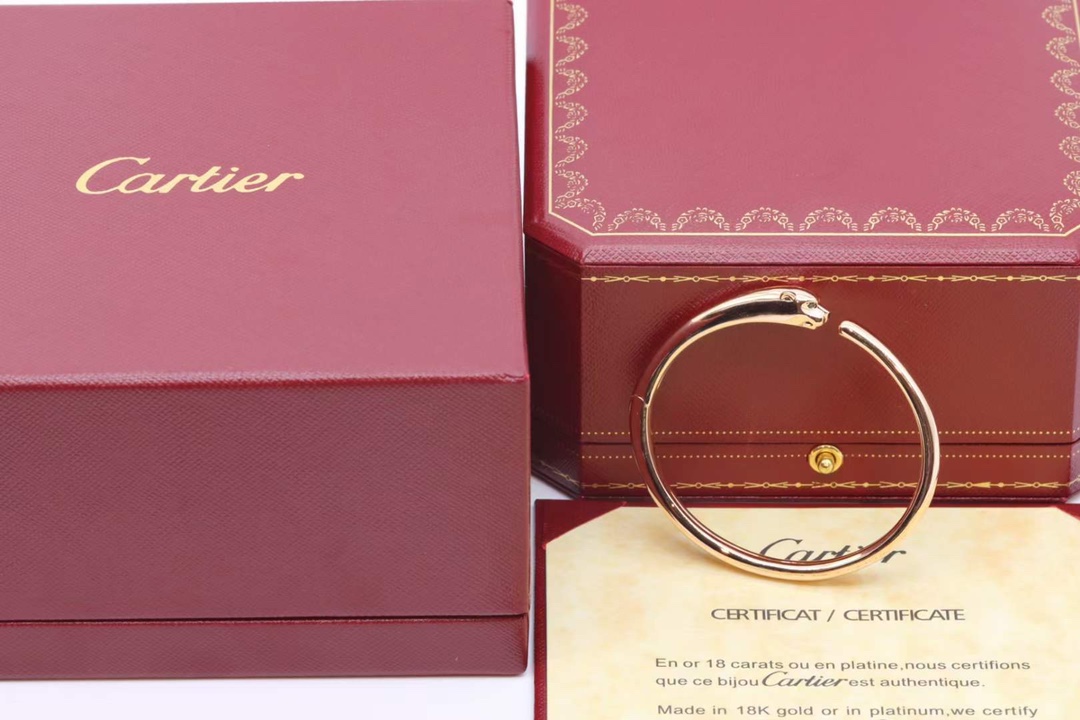 Cartier Cartier 高级珠宝系列 玫瑰金光面 豹子手镯