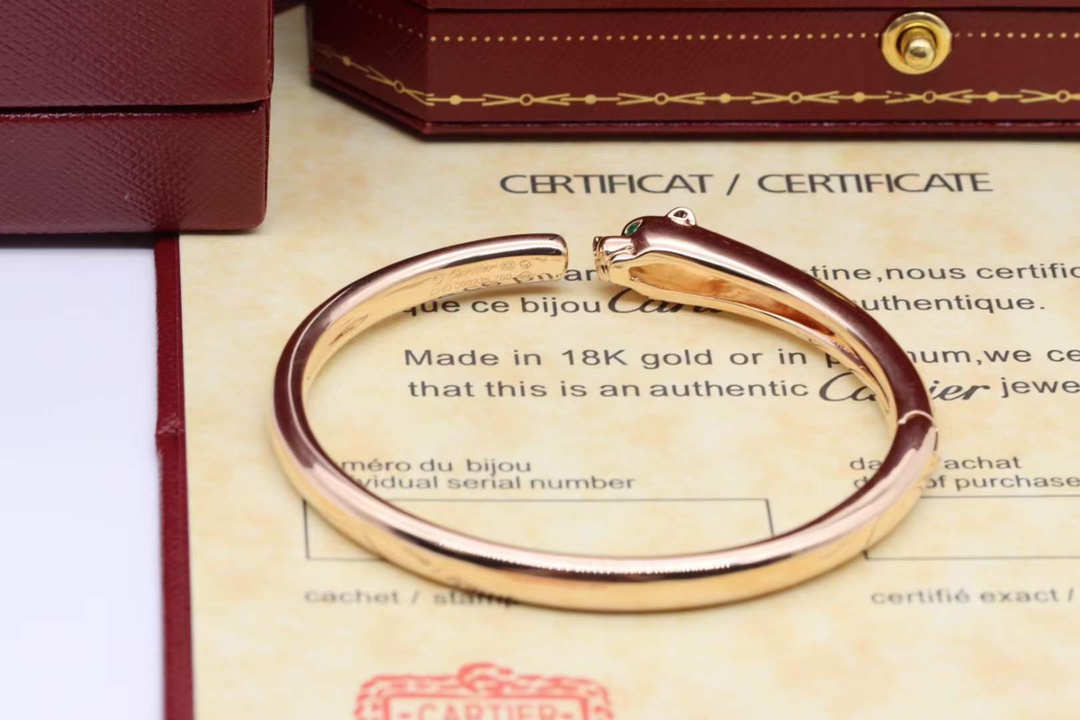 Cartier Cartier 高级珠宝系列 玫瑰金光面 豹子手镯