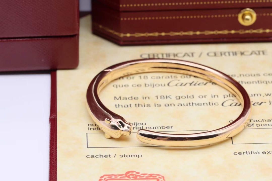 Cartier Cartier 高级珠宝系列 玫瑰金光面 豹子手镯