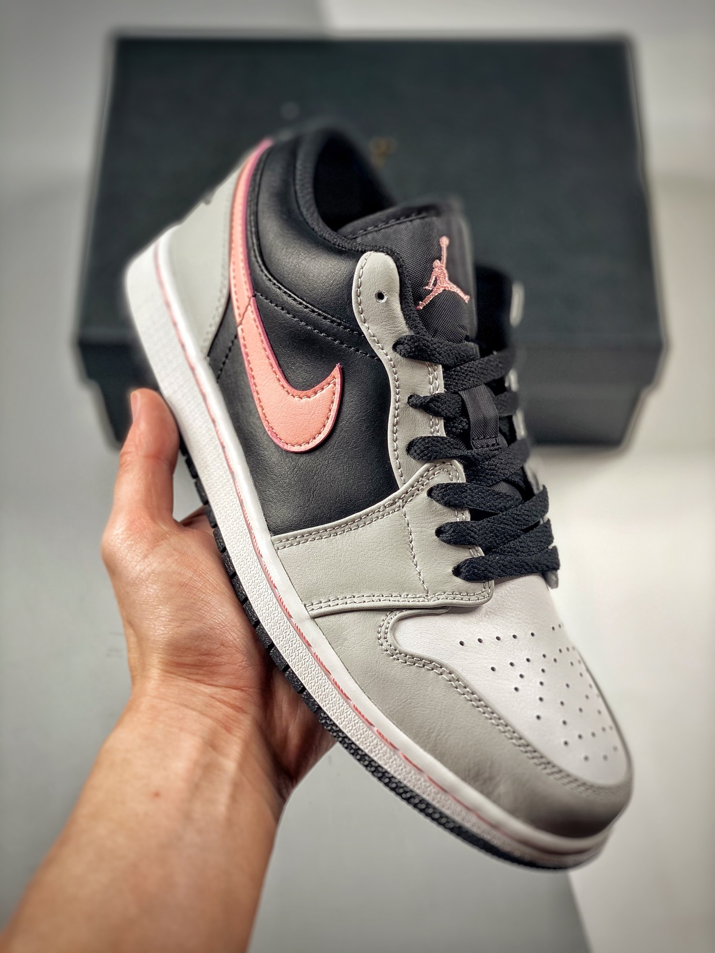 -4 Versión de verificación Air Jordan 1 Low Blanco Negro Rosa, el mejor low del mercado, ¡calidad de techo! La única ve…