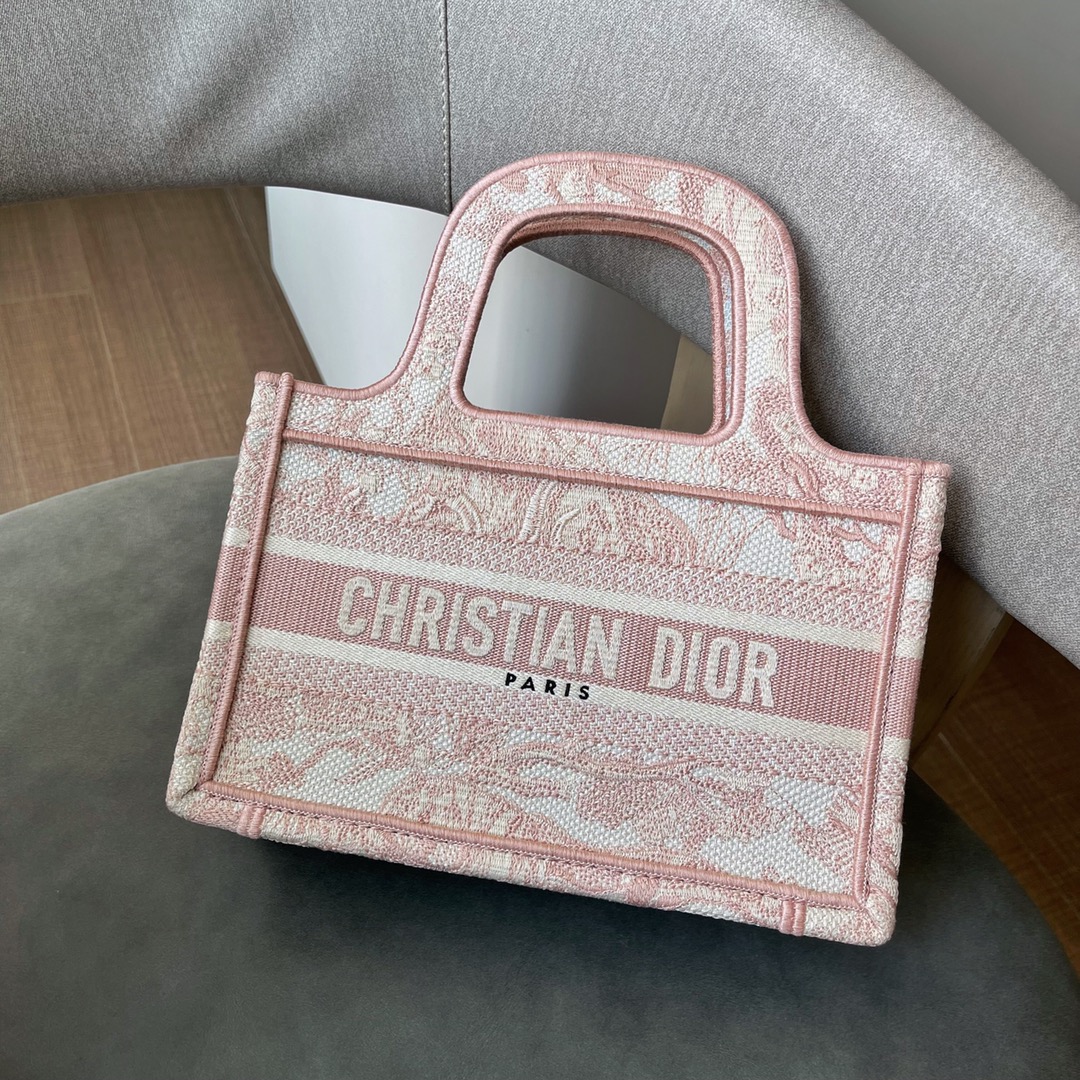 Dior Book Tote Handbags Tote Bags Pink Mini