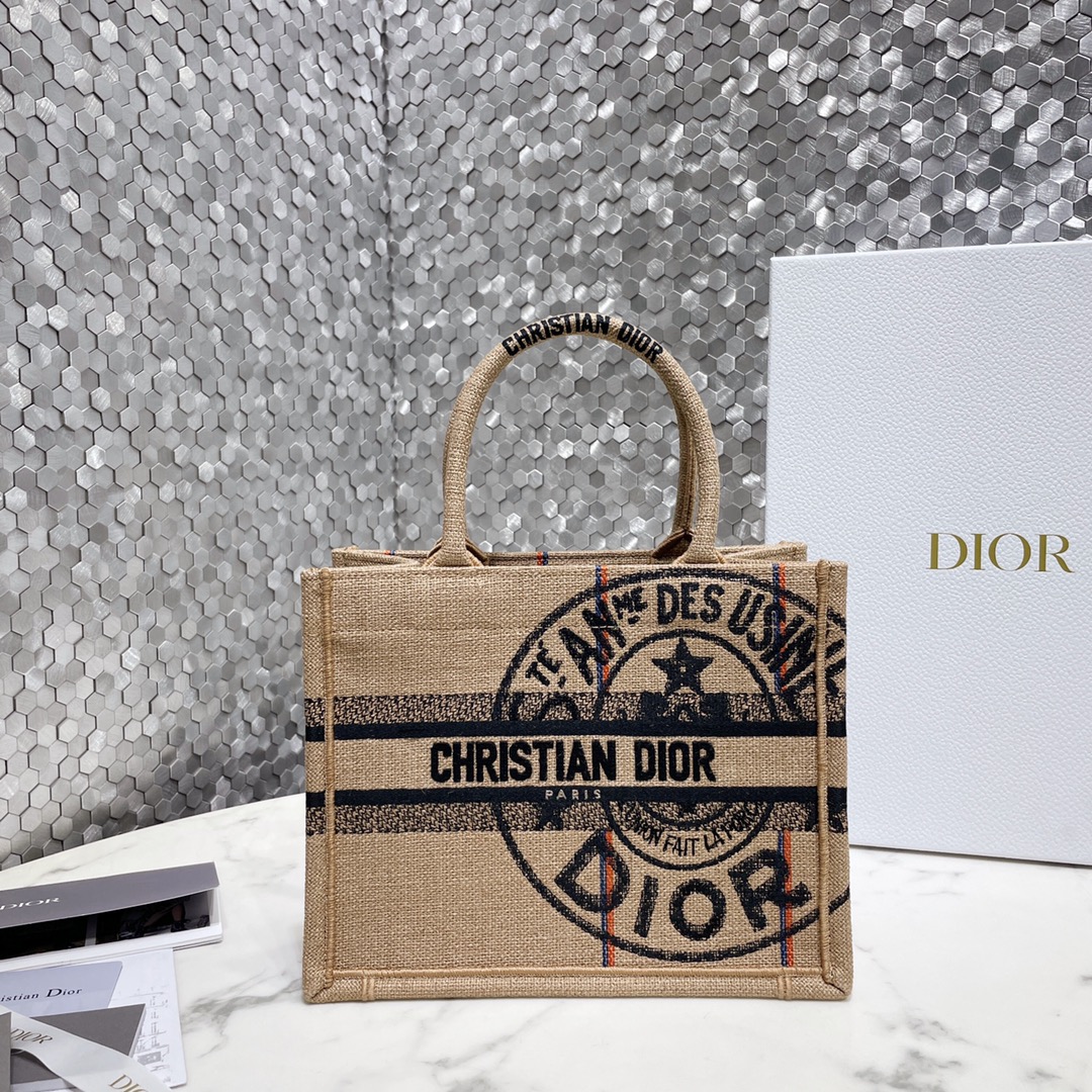 Dior Book Tote Handbags Tote Bags High Quality Designer Replica
 Beige Yellow Canvas