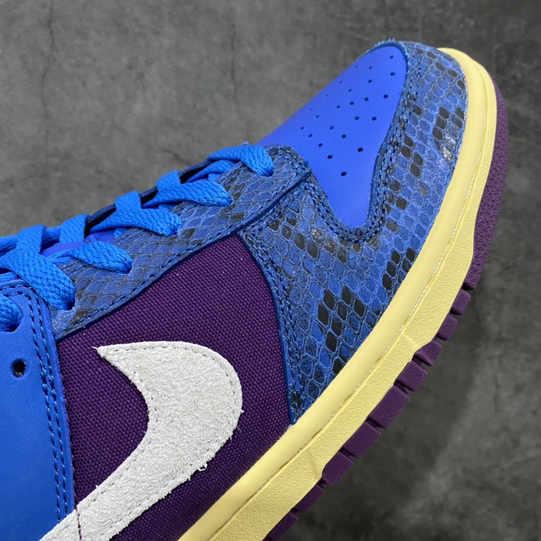 图片[6]-H12版本出货 目前最正确版本 Undefeated x NK Dunk Low SP \”5 on lt\” 联名 蓝紫 蛇纹 全套原纸版 原楦头 打造完美灵魂版型 全鞋面采用宝蓝蛇鳞纹皮料 原档案原装大底 原厂百宏织唛舌标 原厂中底布COAST拉帮线 原档案数据后跟弧度 针车已达正品标准 全网唯一私模 最大尺码达到48.5码 尺码 40/48.5-选品中心