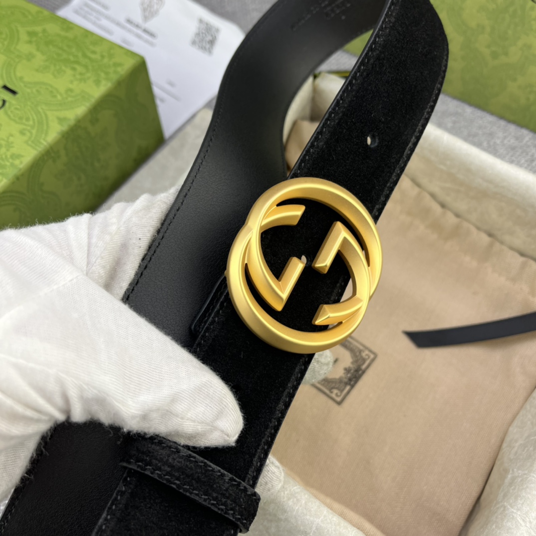 “New GUCCI Gucchi Collection: Geometric Design with Imported Cow Hide and Double G-Band Button Belt” - 图片 1