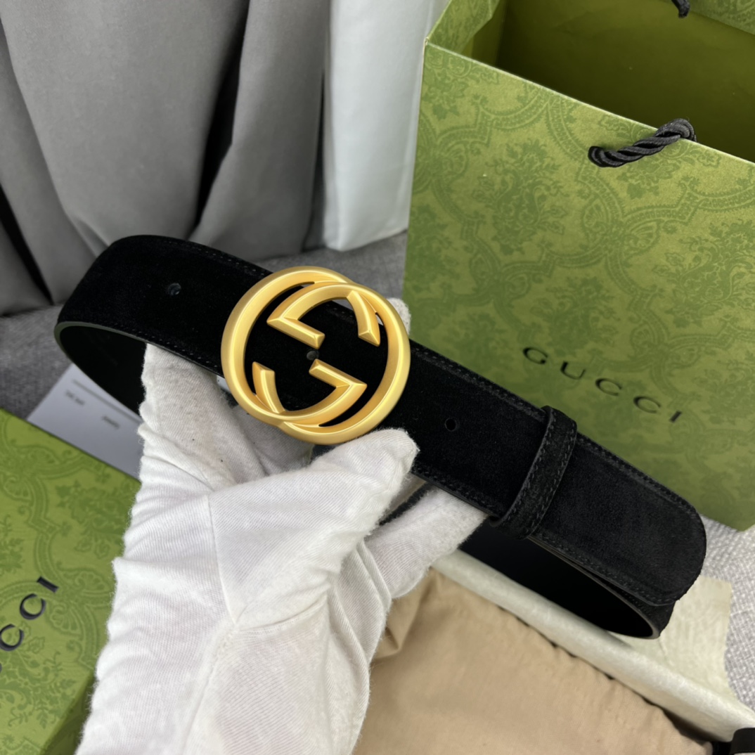 “New GUCCI Gucchi Collection: Geometric Design with Imported Cow Hide and Double G-Band Button Belt” - 图片 4