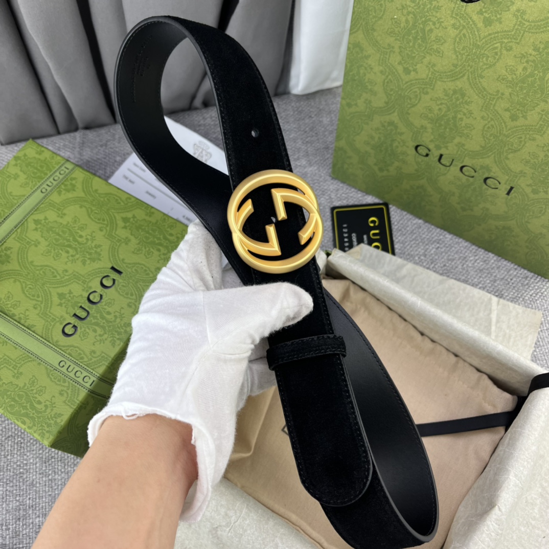 “New GUCCI Gucchi Collection: Geometric Design with Imported Cow Hide and Double G-Band Button Belt” - 图片 2