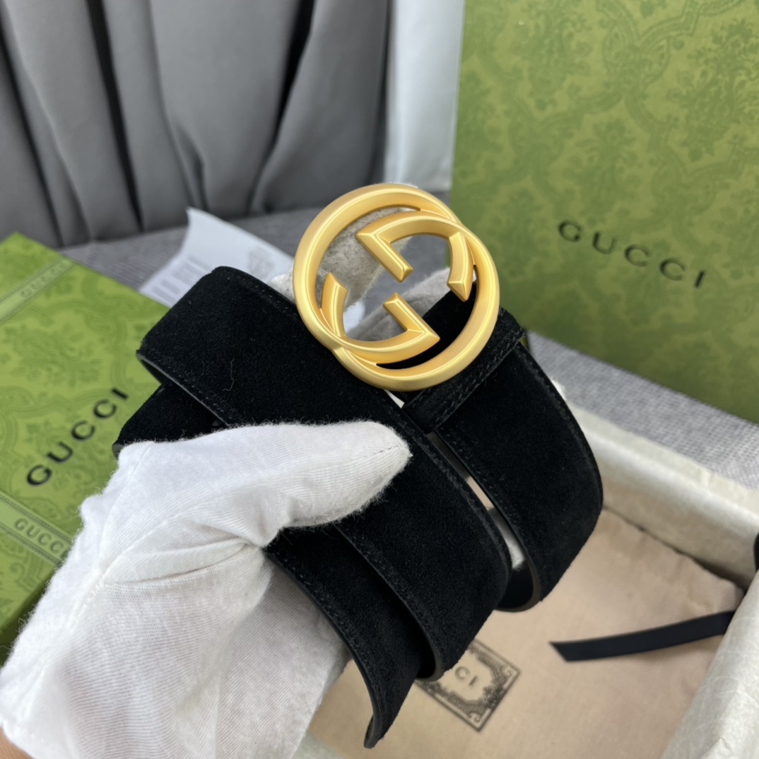 “New GUCCI Gucchi Collection: Geometric Design with Imported Cow Hide and Double G-Band Button Belt” - 图片 3