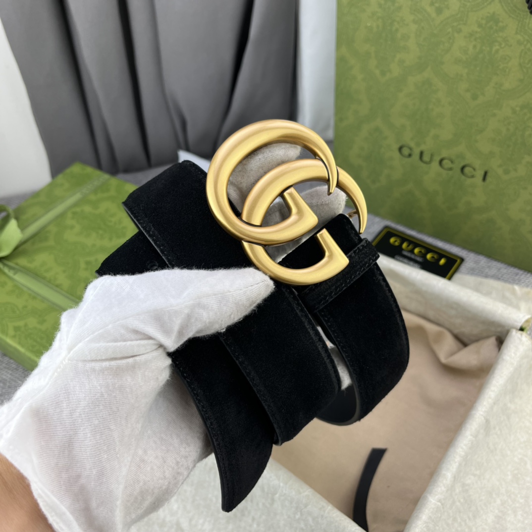 New GUCCI Gucchi Collection: Geometrical Design with Cow Hide, Double G-Band Button Belt - 图片 2