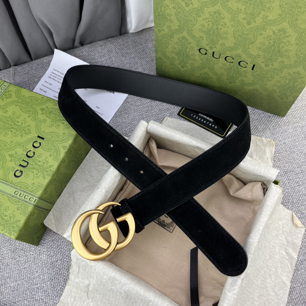 New GUCCI Gucchi Collection: Geometrical Design with Cow Hide, Double G-Band Button Belt - 图片 7
