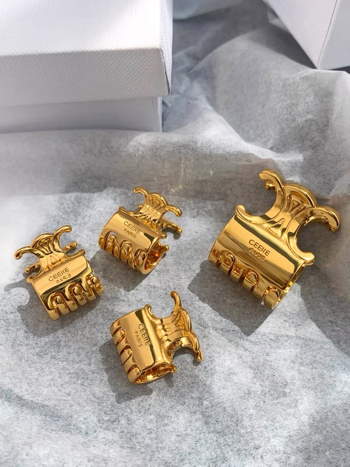 Celine Modernist Hair Clip: Abstract Sculptural Form in Polished Metal 10 a1654683610380 6045