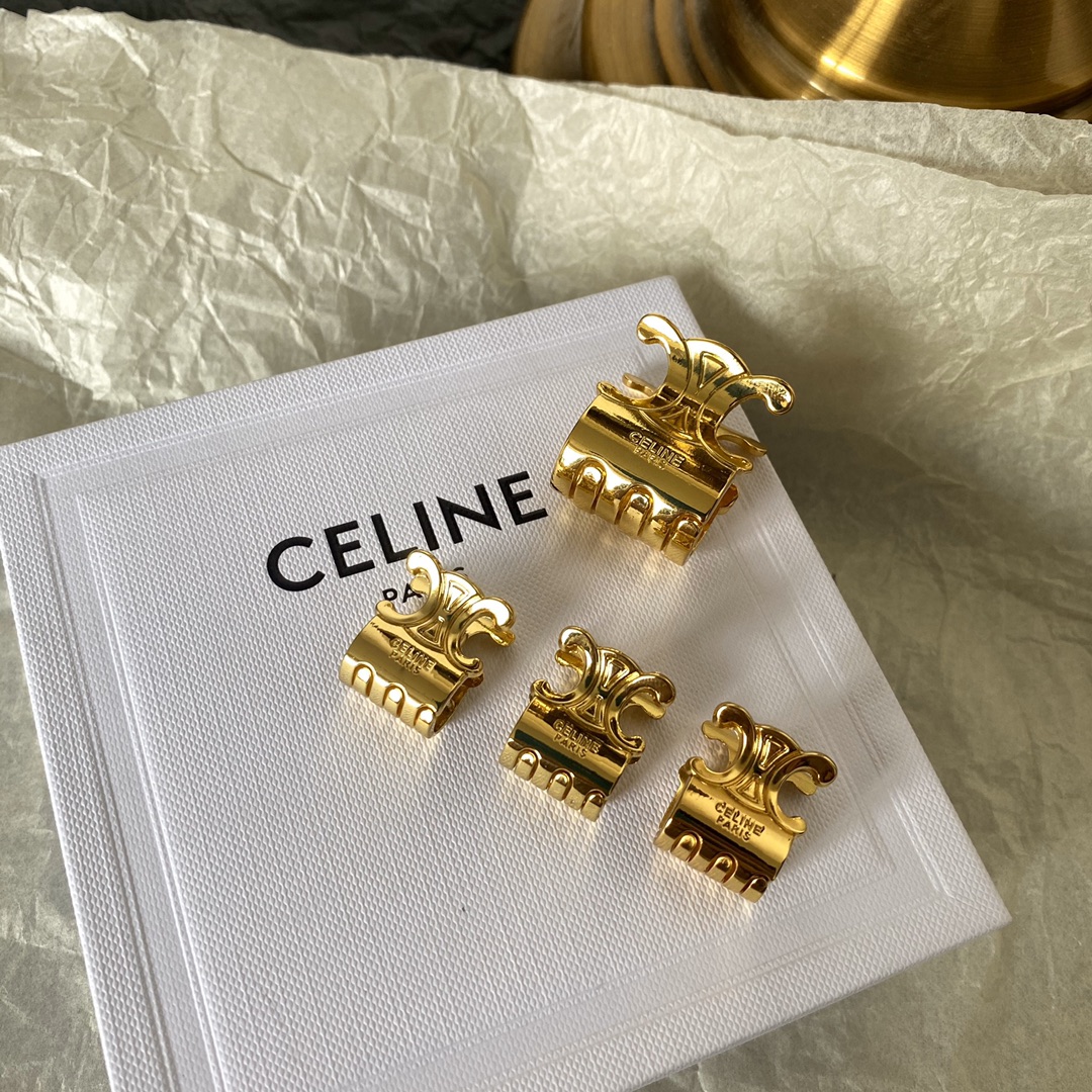 Celine Modernist Hair Clip: Abstract Sculptural Form in Polished Metal 12 a1654683610389 7372