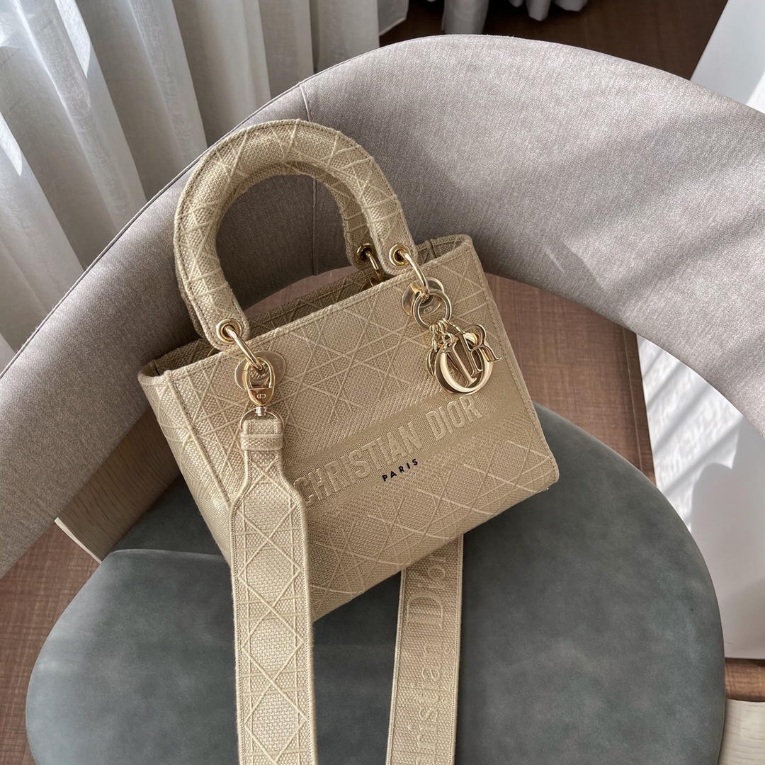 Dior Lady Handbags Crossbody & Shoulder Bags Apricot Color