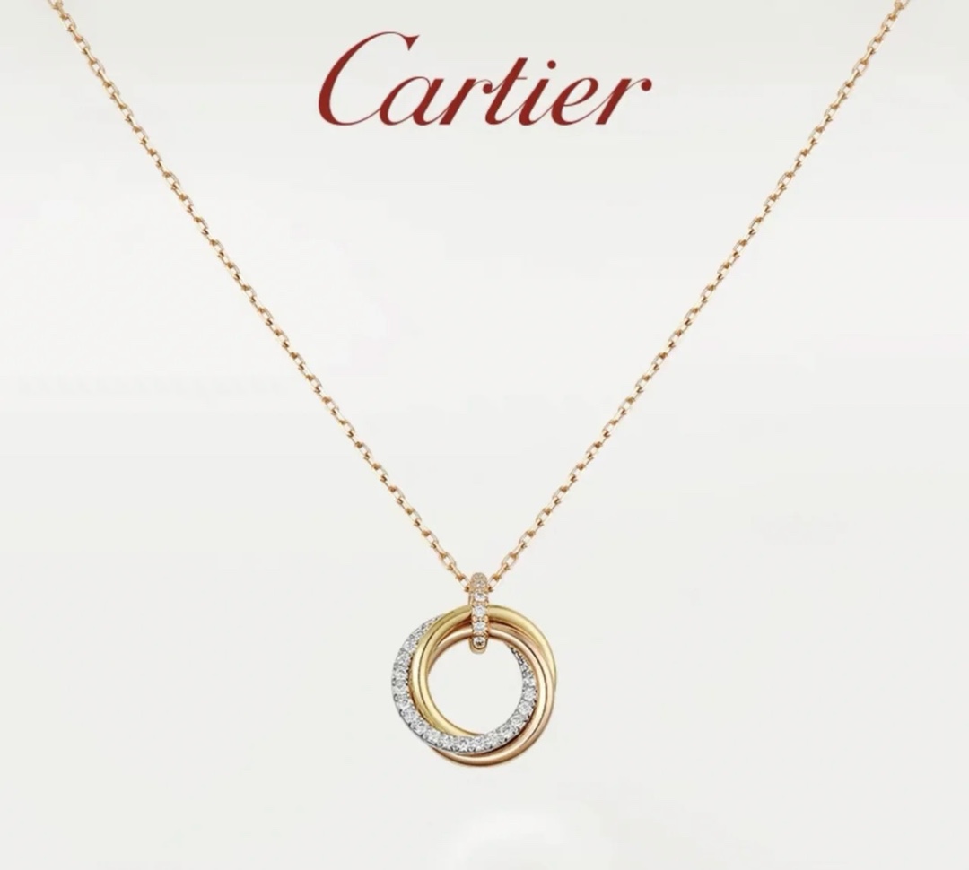 Cartier 까르띠에 더블 링 버클 목걸이 CNC 정밀 조각 이탈리아 맞춤 체인 - 최상급 품질