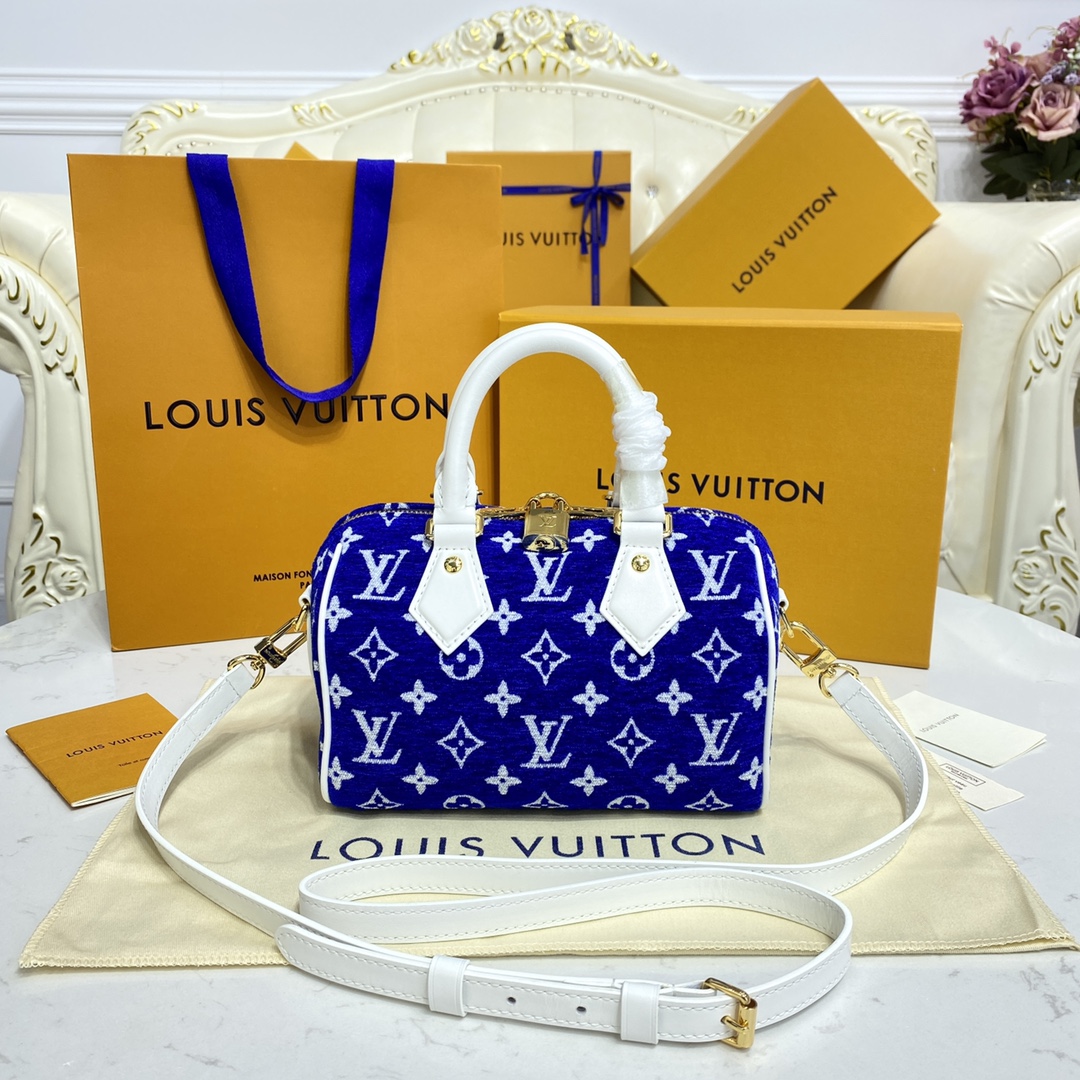 Louis Vuitton LV Speedy Bags Handbags Blue Sweatpants M20751