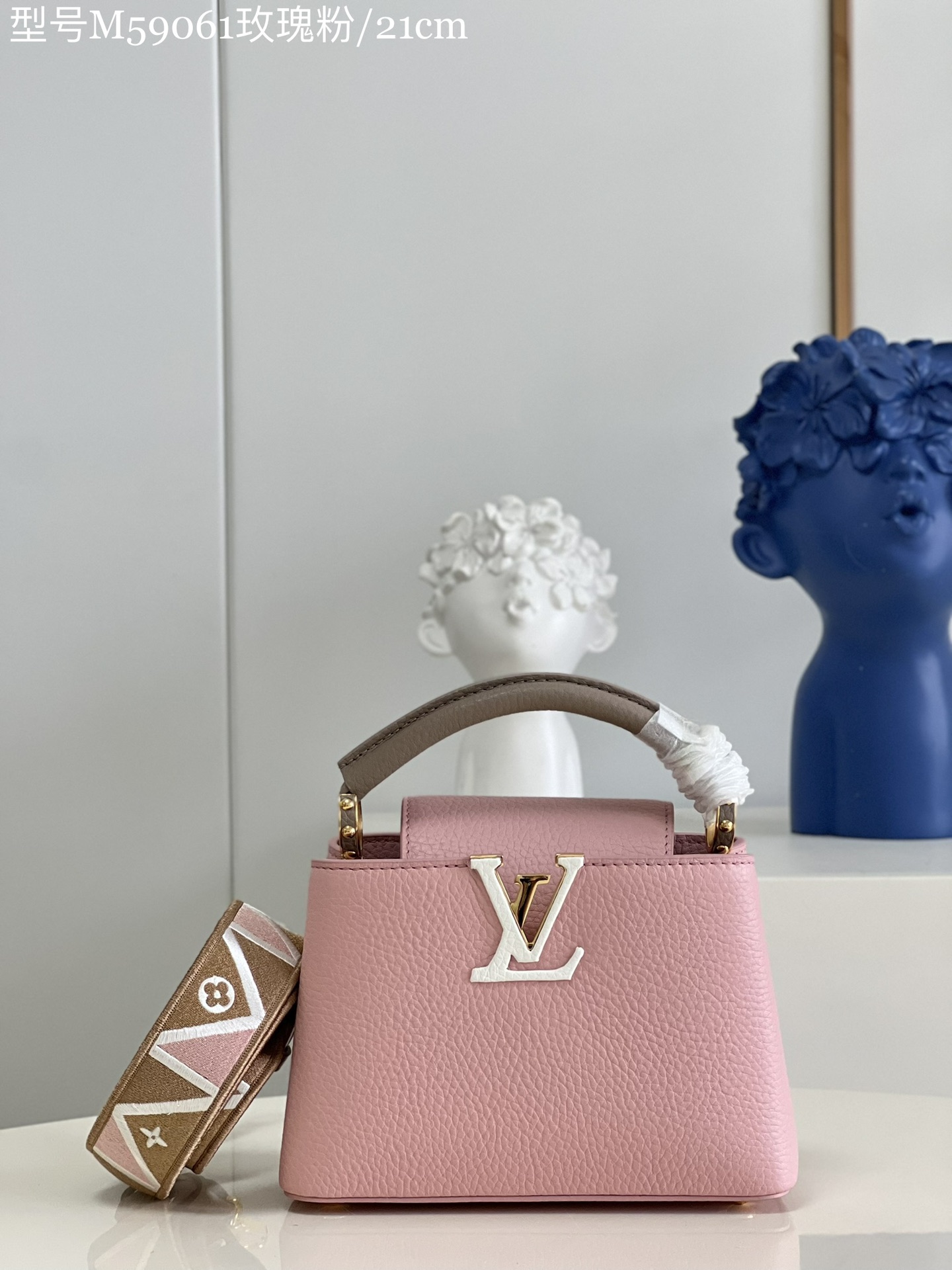 Louis Vuitton LV Capucines Bags Handbags Pink Rose Calfskin Cowhide Mini M59061