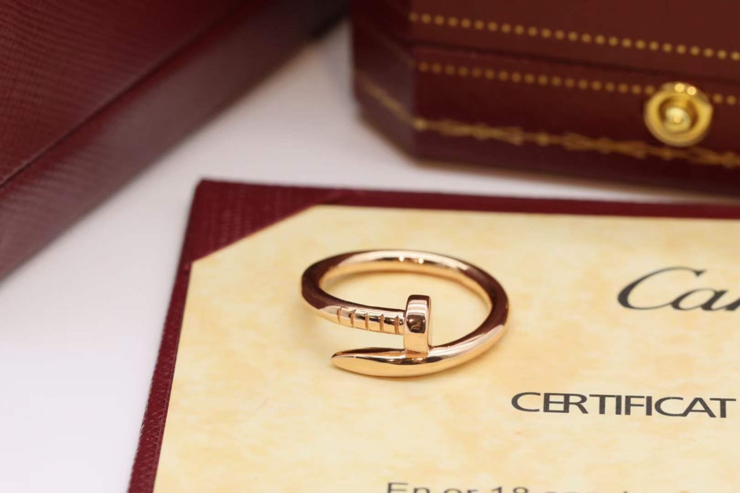 Cartier 卡地亚/Cartier 窄版钉子戒指 玫瑰金 无钻
