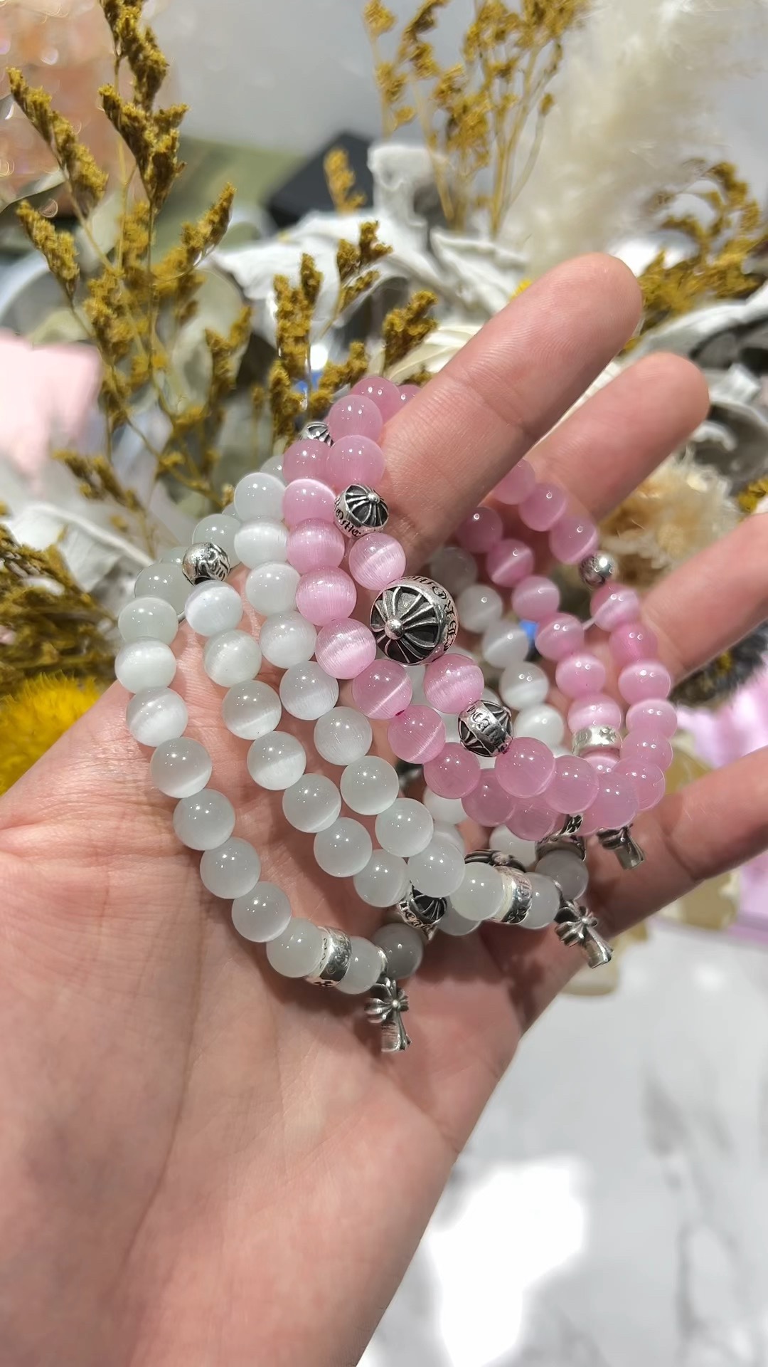 Silver bead bracelet