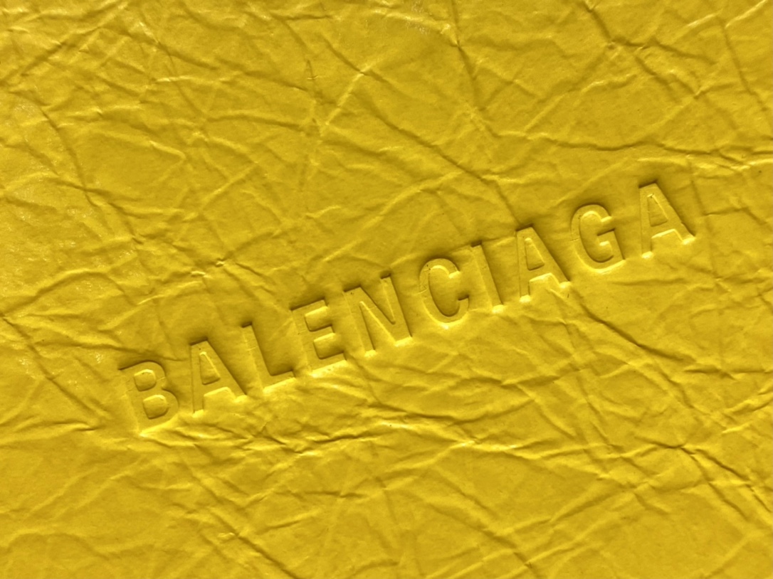 Balenciaga Le Cagole 26CM 抓皱牛皮月牙包 671309亮黄色