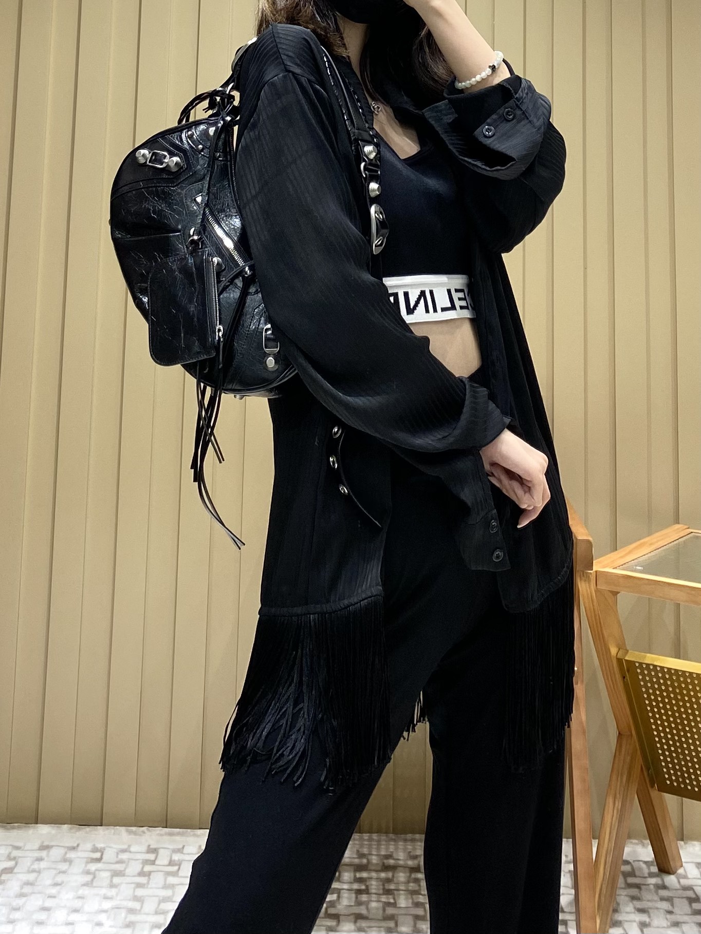 Balenciaga 秋冬新款 Le Cagole 33CM 月牙包 671307黑色