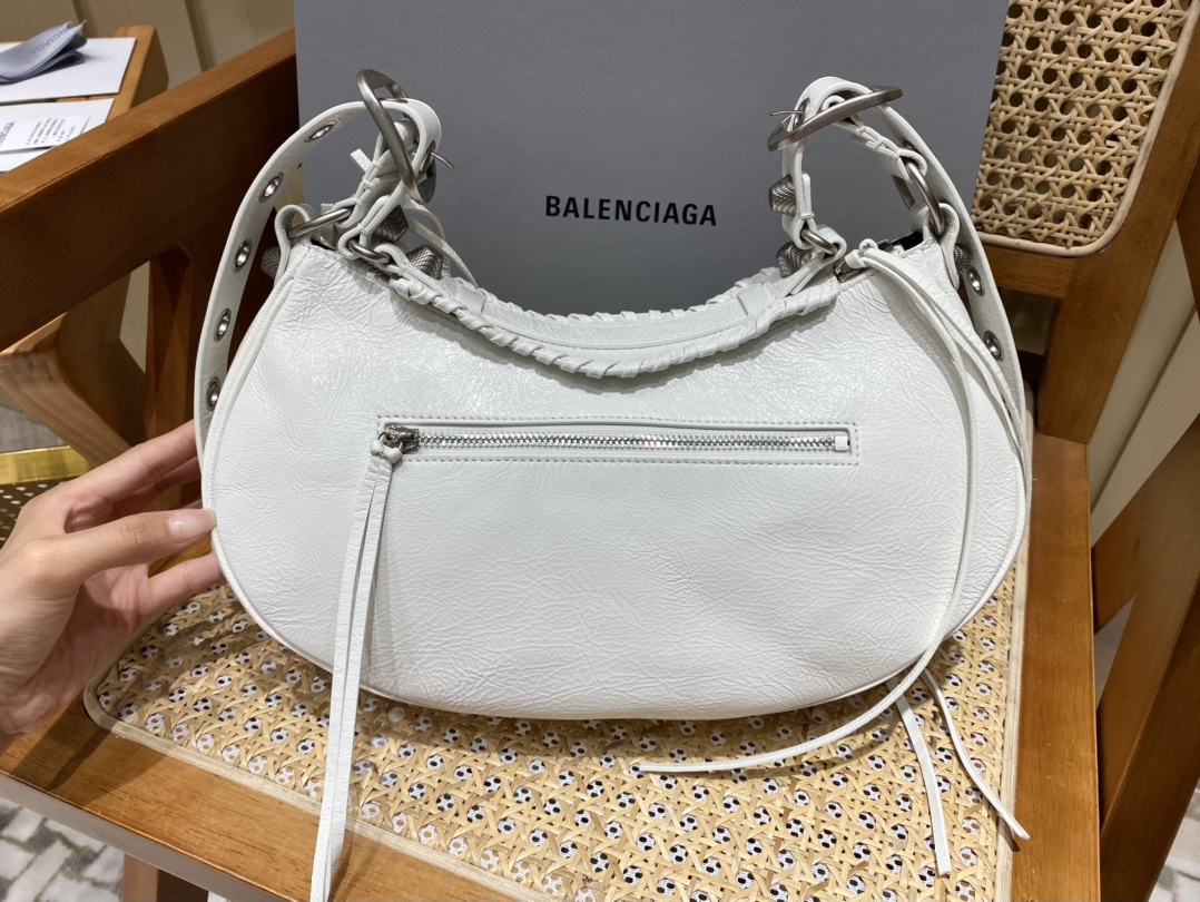 Balenciaga 秋冬新款 Le Cagole 33CM 月牙包 671307白色