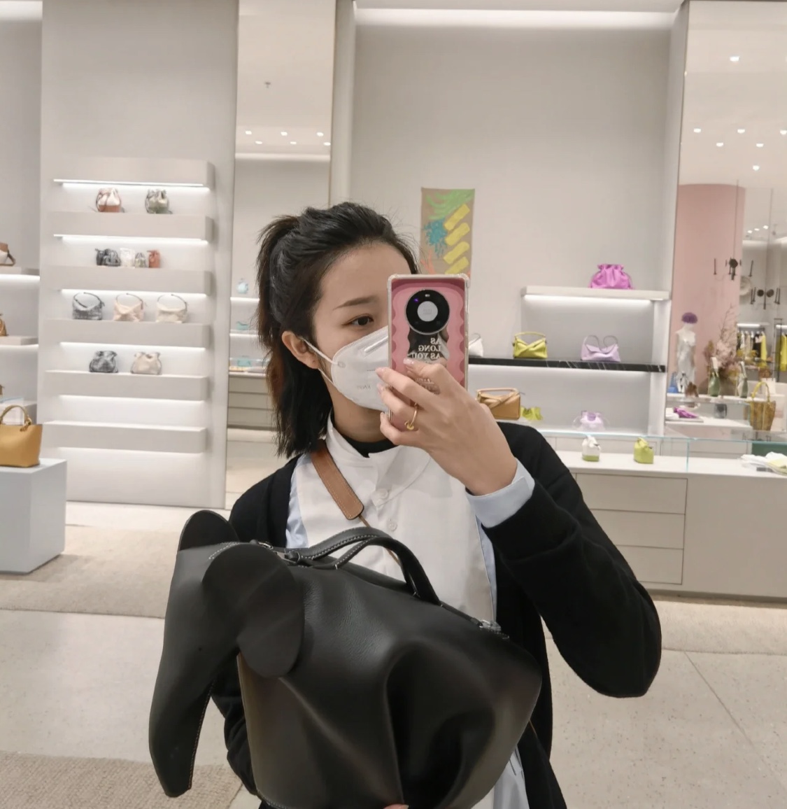 LOEWE罗意威 小牛皮特大号大象包 0537黑色