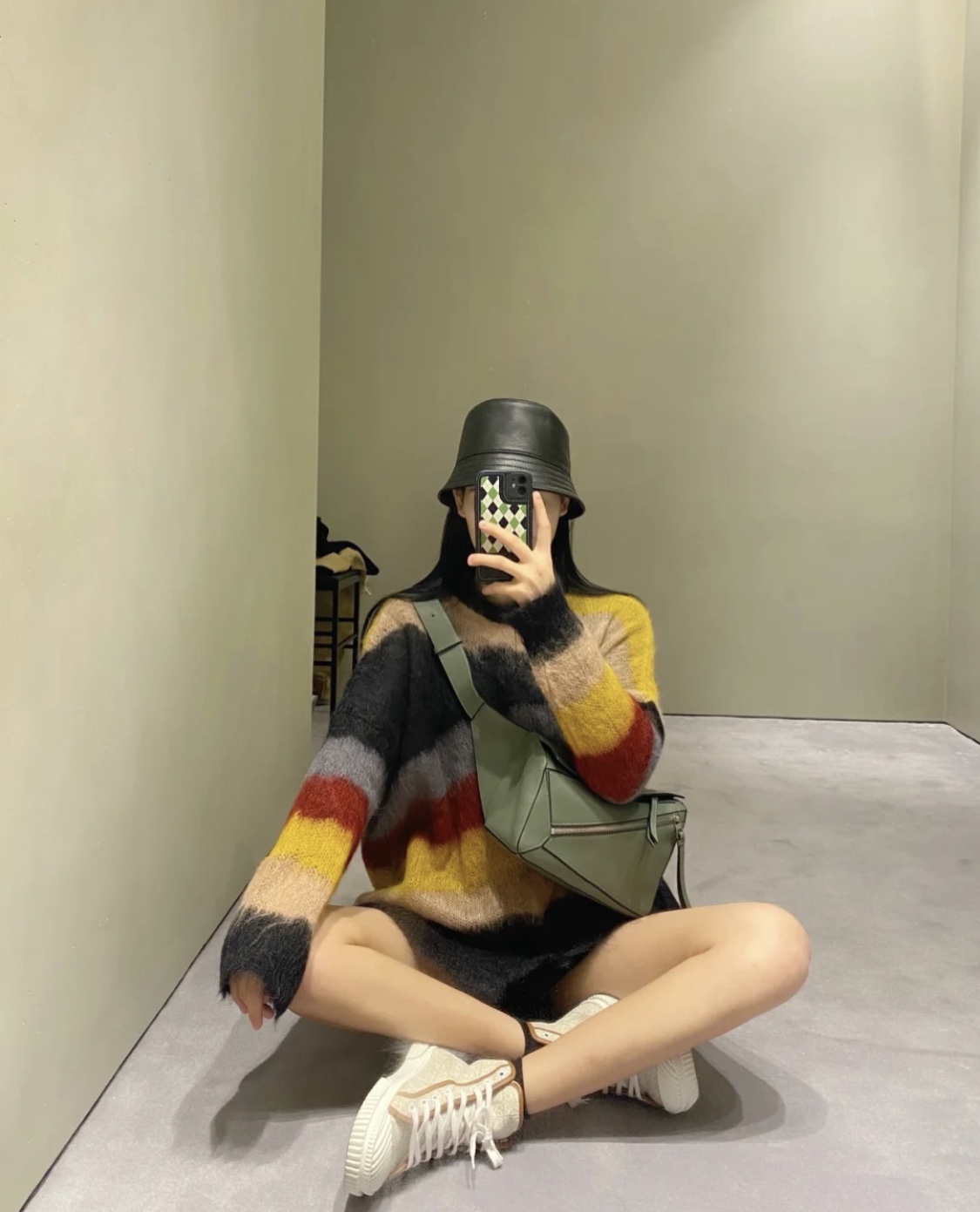 LOEWE罗意威 小牛皮Puzzle系列腰包 0188豆绿