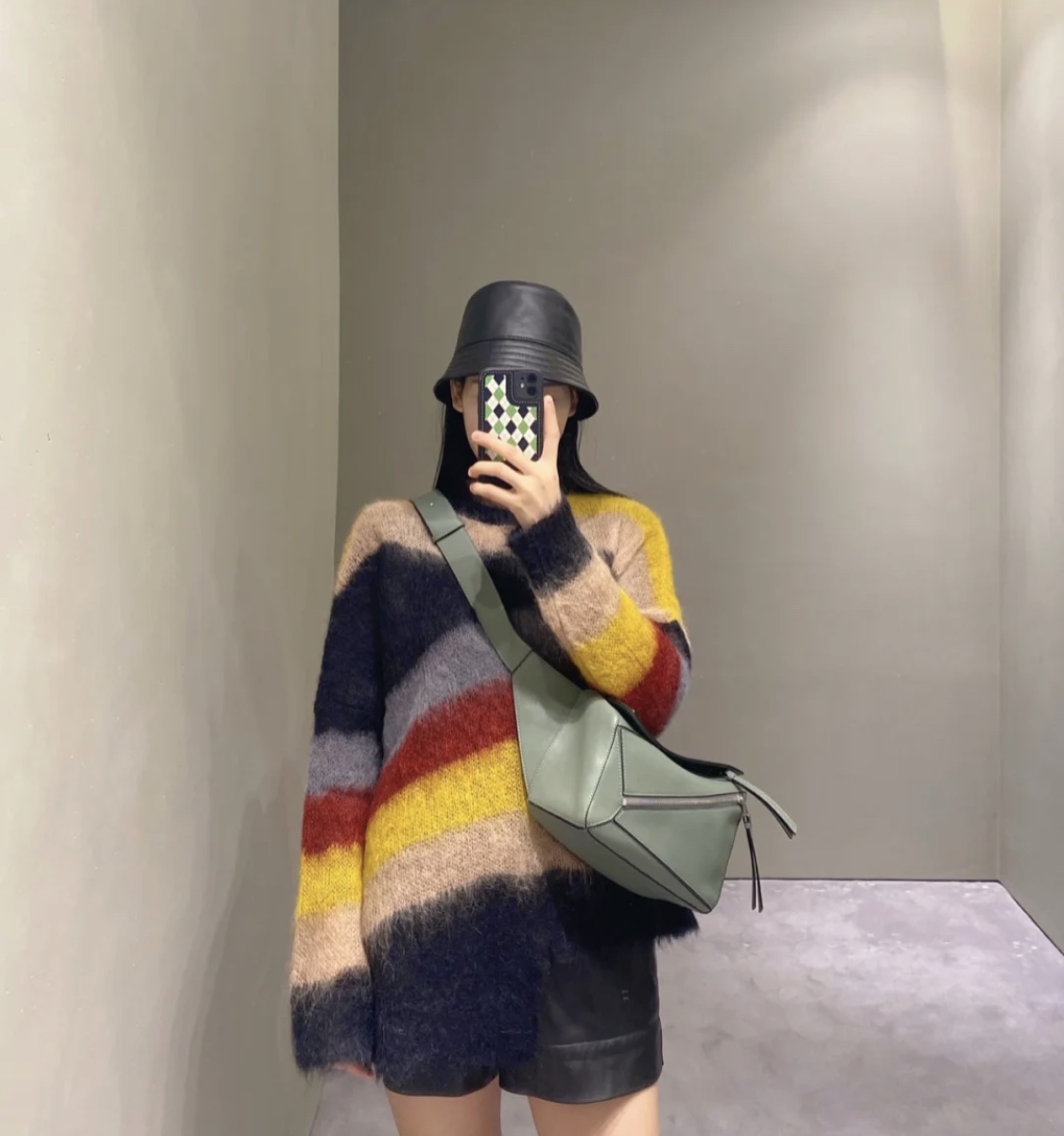 LOEWE罗意威 小牛皮Puzzle系列腰包 0188豆绿