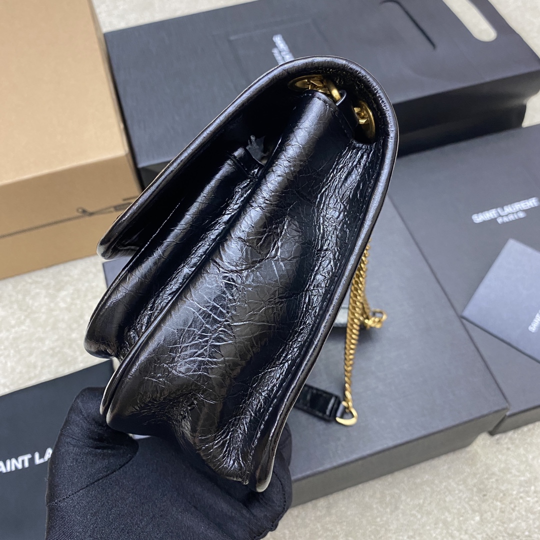 Saint Laurent Niki Baby Black Leather Shoulder Bag, 22cm 4 i1654765504 8938 3