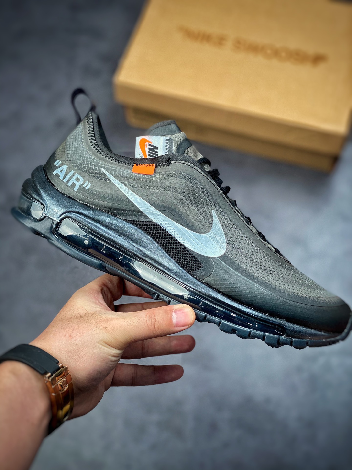 260 Off-White X Nike Air Max 97 OG OW 子弹限量联跑步鞋  AJ4585-001