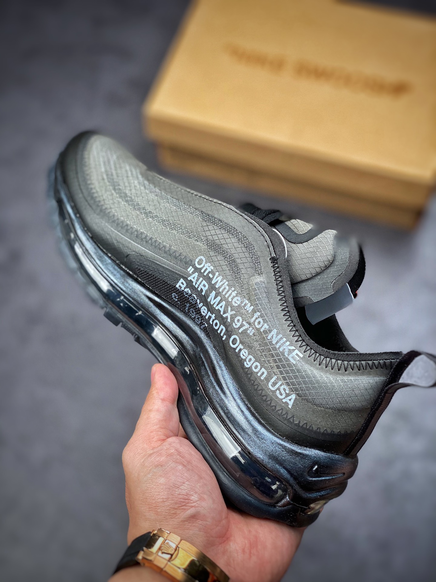 260 Off-White X Nike Air Max 97 OG OW 子弹限量联跑步鞋  AJ4585-001