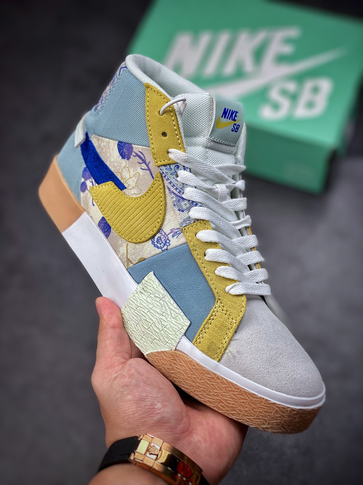 170 Nike SB Zoom Blazer Mid 浅米蓝腰果花 DM0859-400