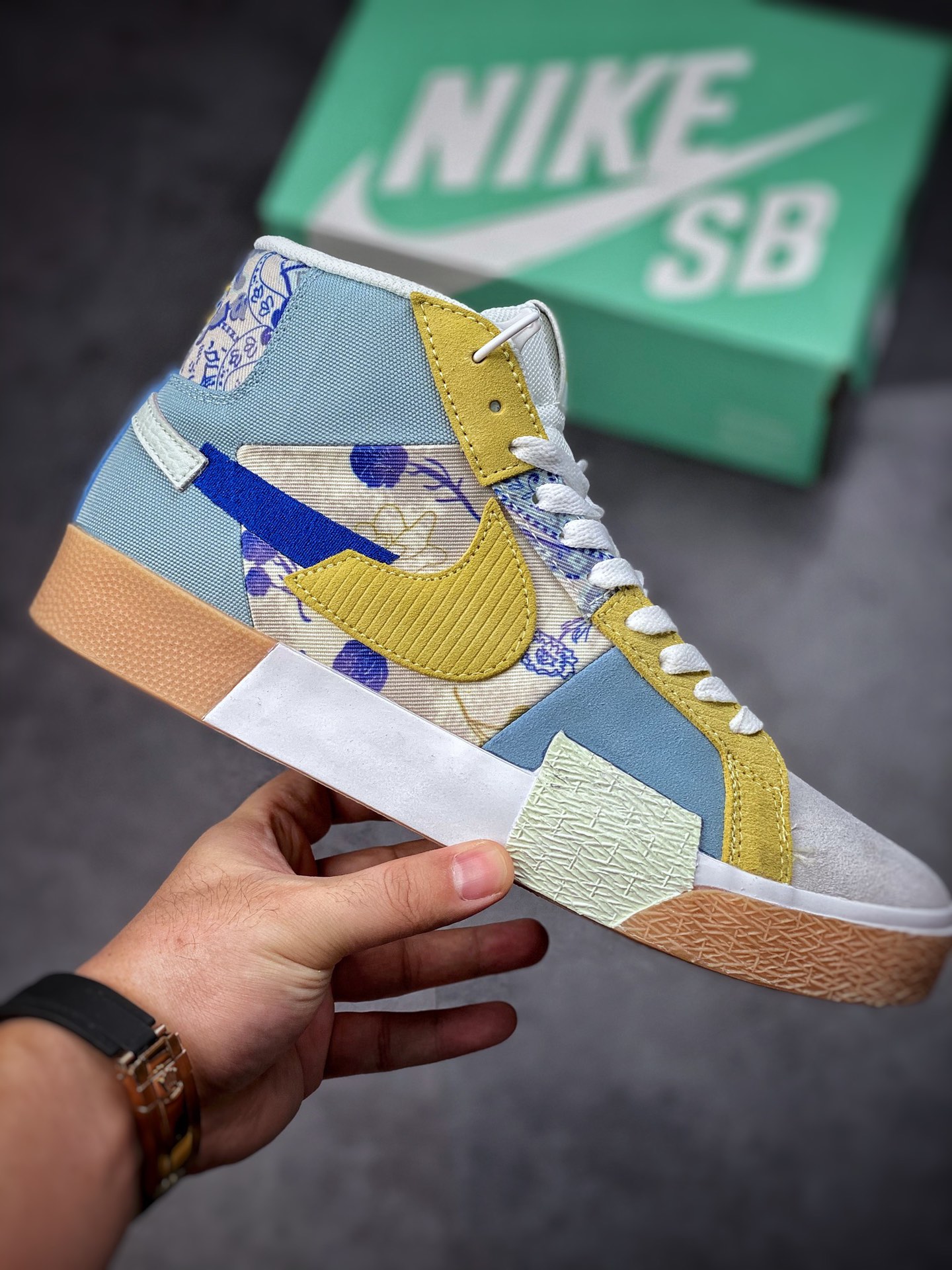170 Nike SB Zoom Blazer Mid 浅米蓝腰果花 DM0859-400