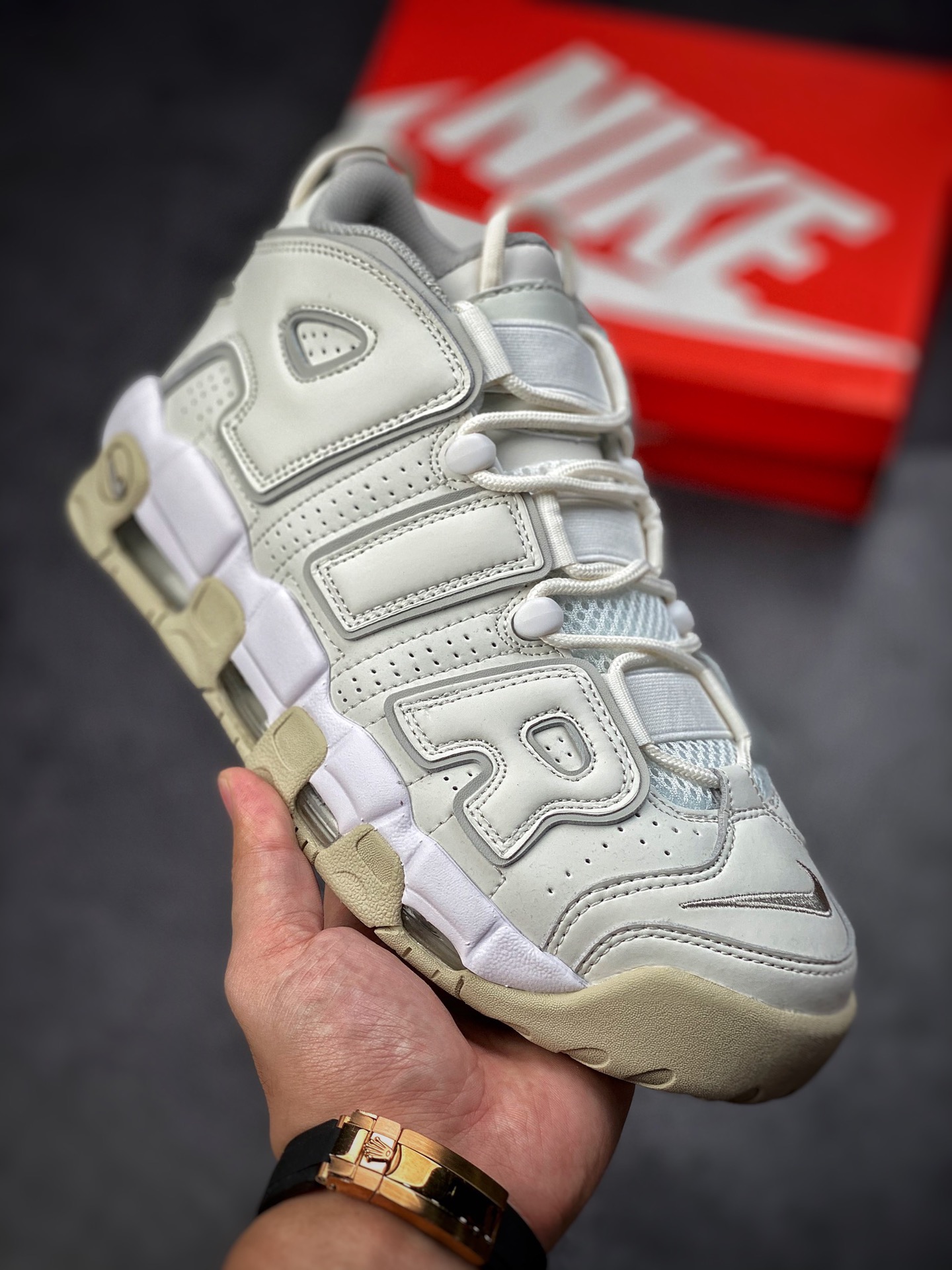 260 Nike Air More Uptempo 皮蓬复古篮球鞋 白色 DM1023-001
