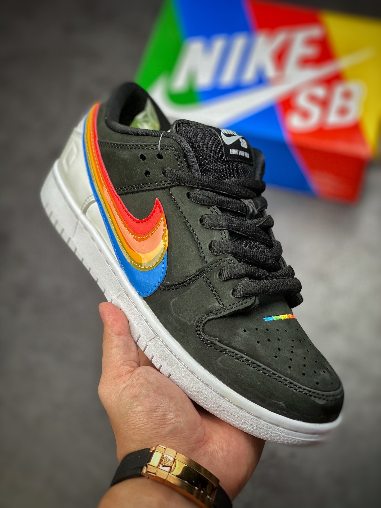 350 Nike Dunk SB Low 黑彩虹 大厂纯原出品 DH7722-001